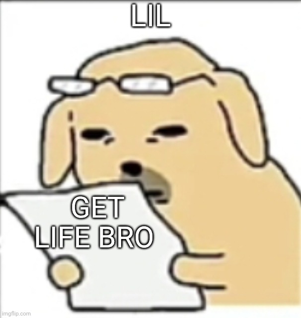 Uh help me | Lil; Get life bro | image tagged in meme | made w/ Imgflip meme maker