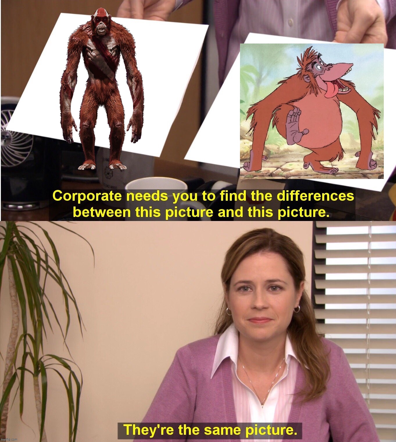 They're The Same Picture | image tagged in memes,they're the same picture,godzilla,king kong,jungle book,funny | made w/ Imgflip meme maker