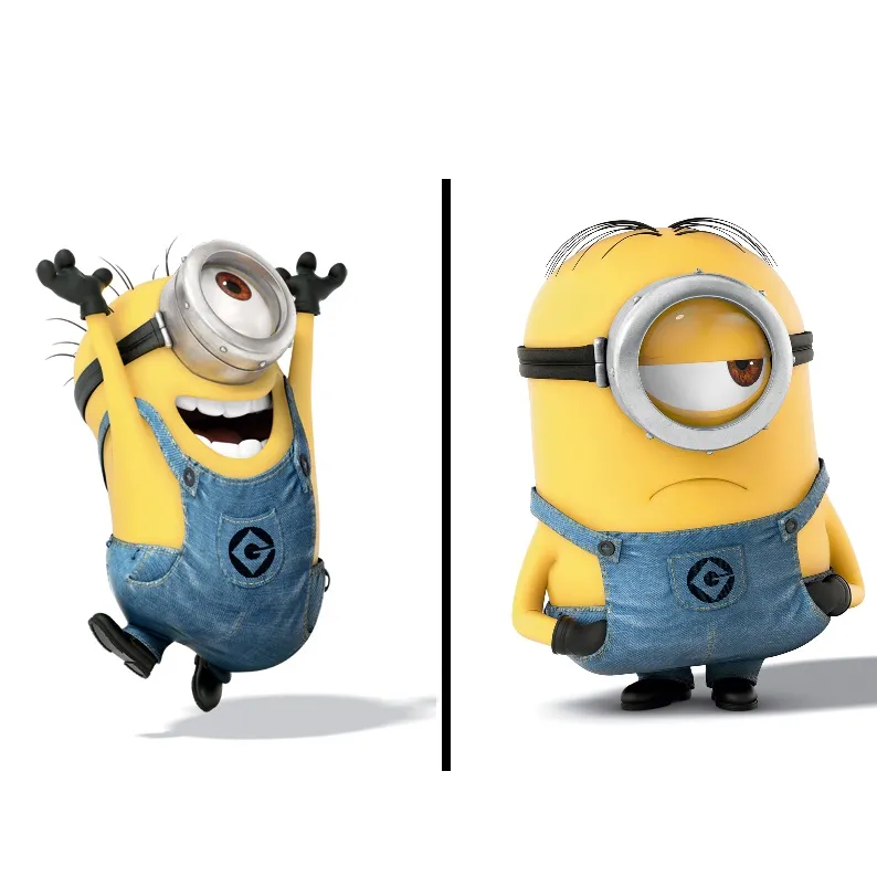 Minion, happy, sad Blank Meme Template