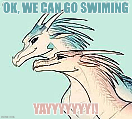 snowlinx.jpeg | ok, we can go swiming; yayyyyyyy!! | image tagged in snowlinx jpeg | made w/ Imgflip meme maker