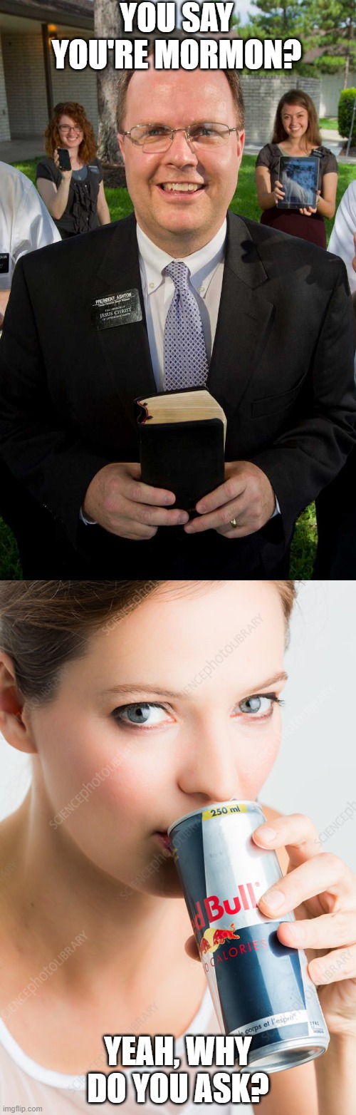 You say You're mormon | You say you're mormon? Yeah, why do you ask? | image tagged in fun | made w/ Imgflip meme maker