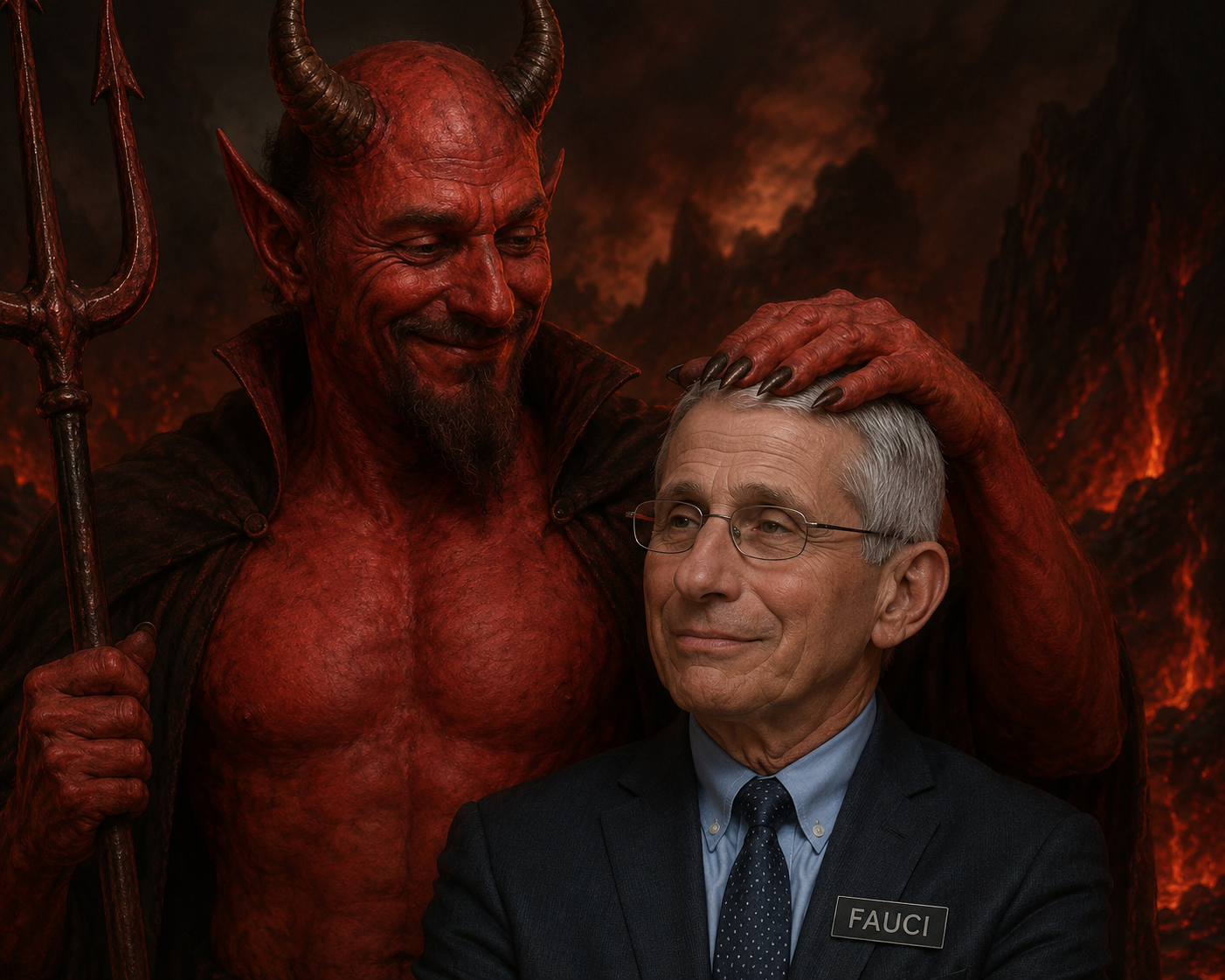 devil and fauci Blank Meme Template