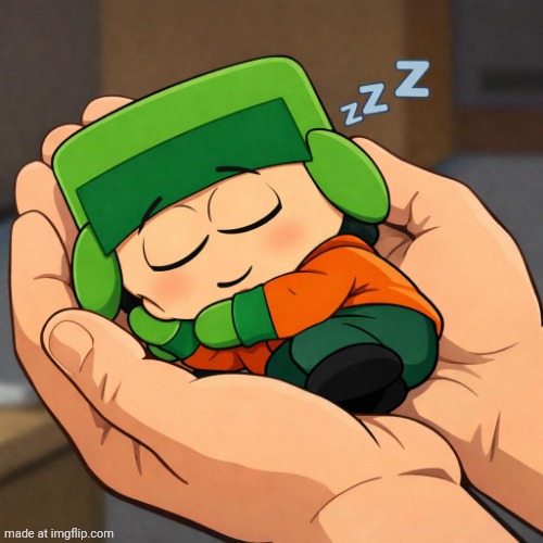 "I'm gonna neigh" Ahh Kyle | image tagged in mini kyle from south park sleeping in someone s hands,south park,kyle,kyel | made w/ Imgflip meme maker