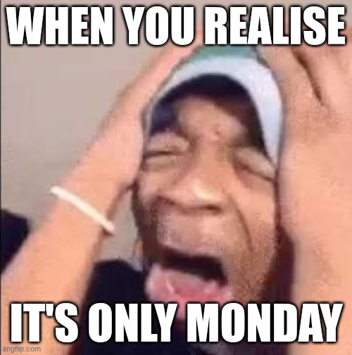 Flightreacts crying | when you realise; It's only Monday | image tagged in flightreacts crying | made w/ Imgflip meme maker