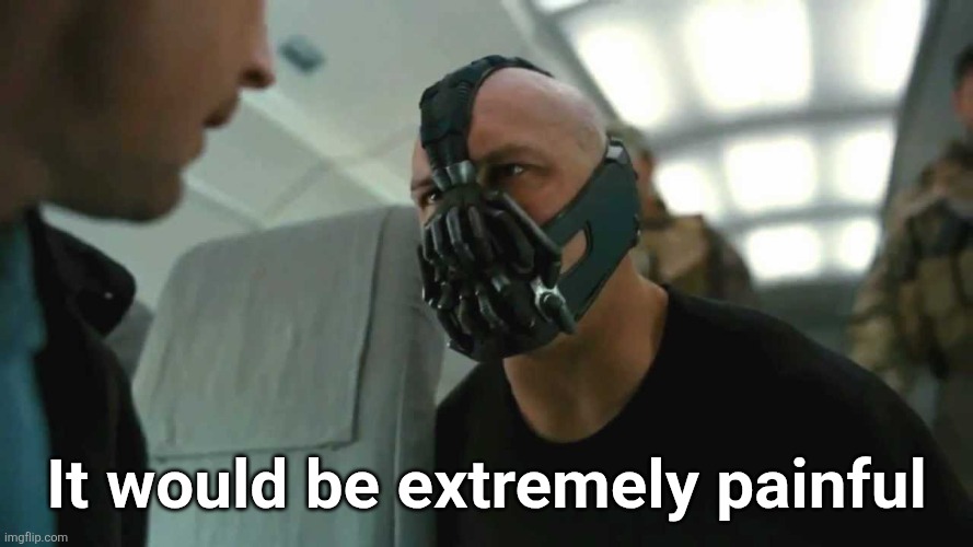 Bane on a Plane | It would be extremely painful | image tagged in bane on a plane | made w/ Imgflip meme maker