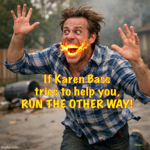 L.A. Mayor Karen Bass needs other Consultants, besides Hunter Biden | If Karen Bass
tries to help you,
RUN THE OTHER WAY! Marko | image tagged in memes,teeth for meth heads,lets think of idiotic ways to waste taxpayer money,dumbocrats can kissmyass | made w/ Imgflip meme maker