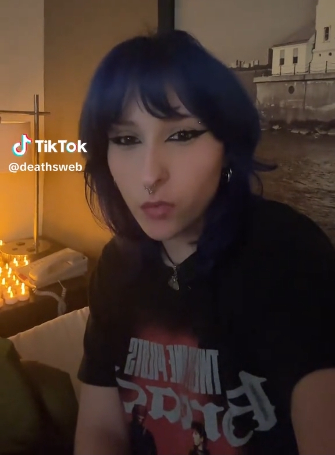 High Quality blue haired tiktoker Blank Meme Template
