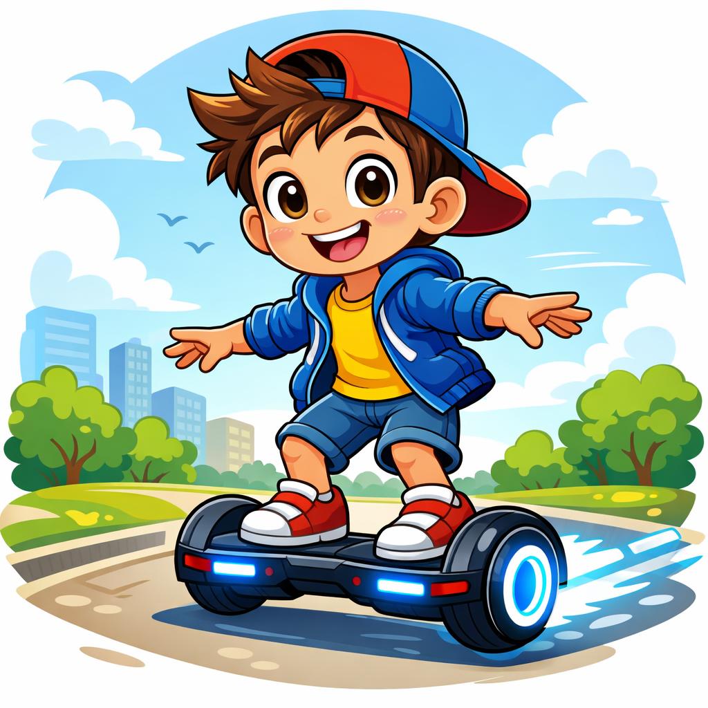 Little  boy on a hoverboard Blank Meme Template