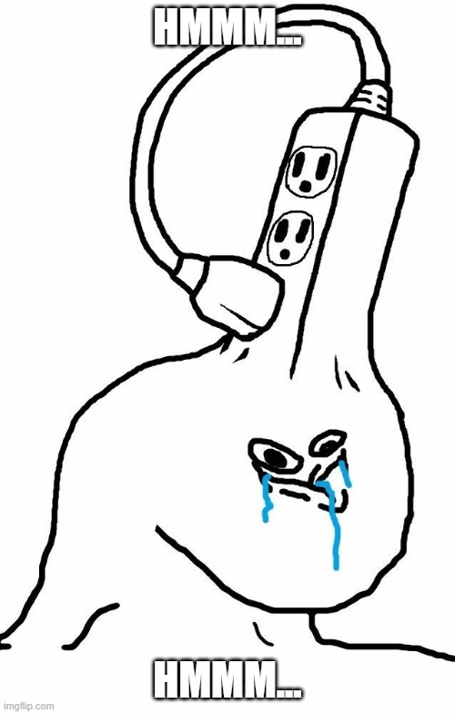 hmmm... plug | hmmm... hmmm... | image tagged in brainlet wojak plug | made w/ Imgflip meme maker
