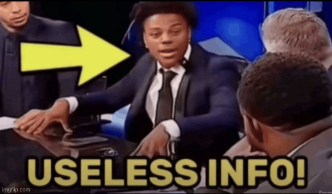 Useless Info | image tagged in useless info | made w/ Imgflip meme maker