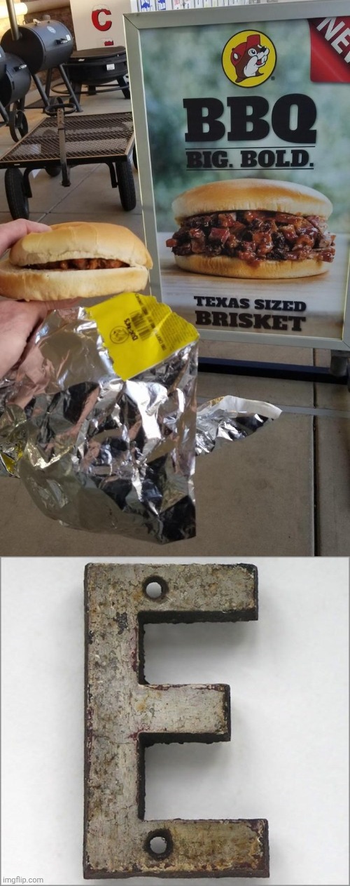Not big bold | image tagged in iron e,bbq,sandwich,memes,you had one job,food | made w/ Imgflip meme maker