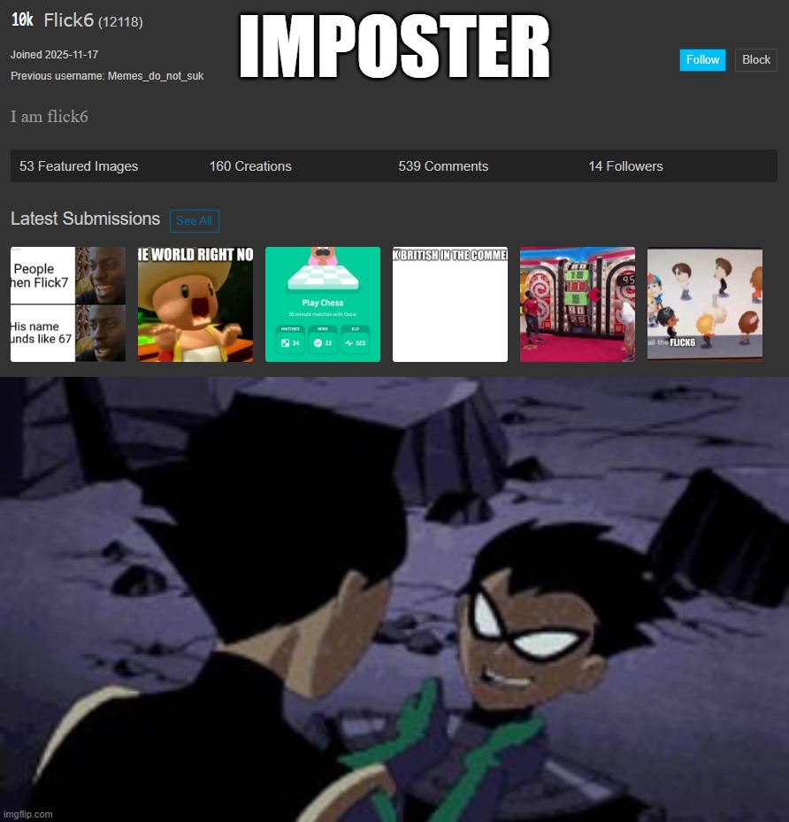Robin Unmasks Slade | imposter | made w/ Imgflip meme maker