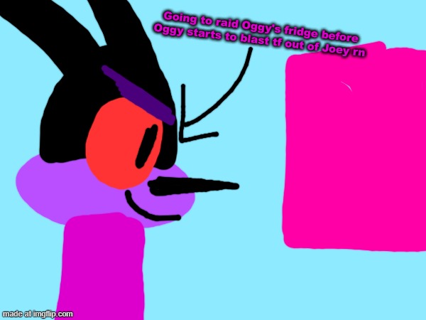 Scene 4! | Going to raid Oggy's fridge before Oggy starts to blast tf out of Joey rn | image tagged in oggy and the cockroaches,drawing,fanmade | made w/ Imgflip meme maker