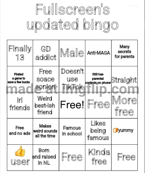 Fullscreen bingo updated Blank Meme Template