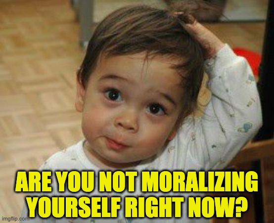 Confused Cute kid | are you not moralizing yourself right now? | image tagged in confused cute kid | made w/ Imgflip meme maker