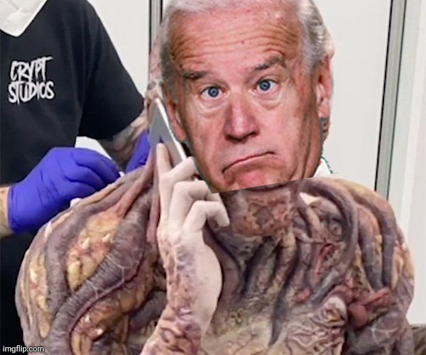 Vecna Biden | image tagged in vecna on thr phone | made w/ Imgflip meme maker