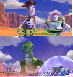 I brought my dinosaur who eats forcefield dog Blank Meme Template