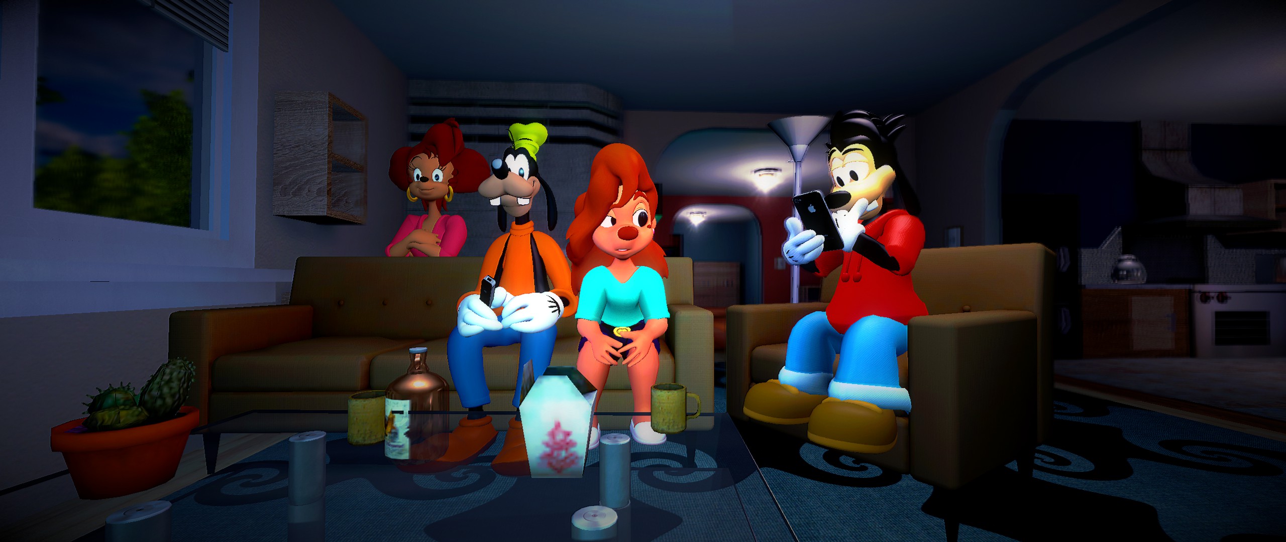 TimbrWulf's "Goof Troop Family Movie Time" Blank Meme Template