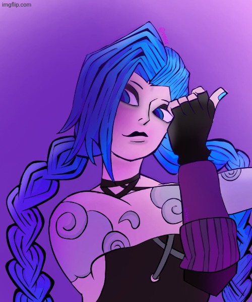 I couldn't do the arcane rendering but i will next time if that ever comes | image tagged in idk,arcane,jinx,idk what to put here | made w/ Imgflip meme maker