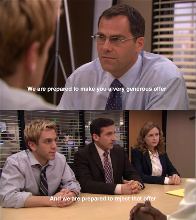 office negotiation Blank Meme Template