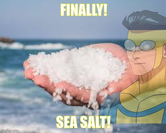 Finally! Sea salt! | image tagged in memes,invincible,salt | made w/ Imgflip meme maker