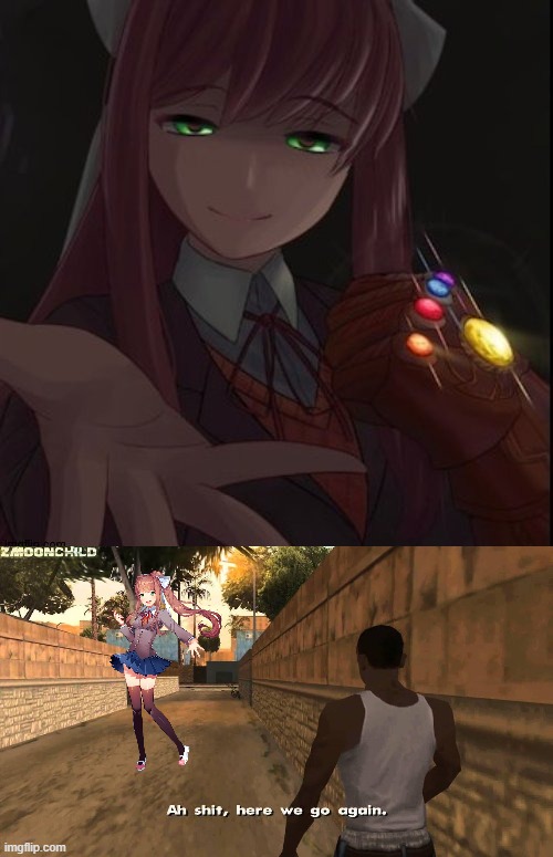 This is a title | image tagged in ah shit here we go again,ddlc | made w/ Imgflip meme maker