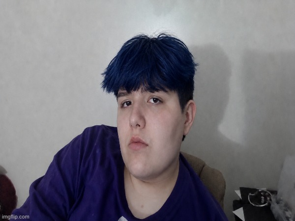 Asked ChatGBT to show me what i would look like with blue hair | image tagged in hair | made w/ Imgflip meme maker