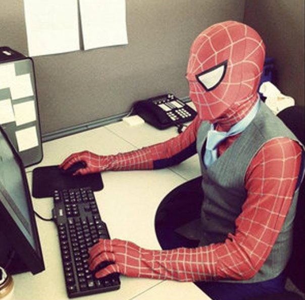 Spider man office Blank Meme Template