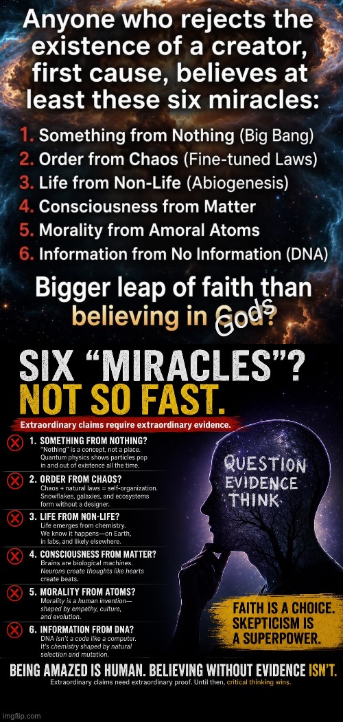 No Miracles Required | Gods | image tagged in img_4124 jpeg | made w/ Imgflip meme maker