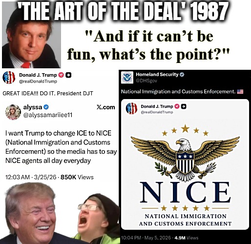 When Dems aren't trying to pull their old Lincoln and JKF ofc. Similar politics | 'The Art Of The Deal' 1987; "And if it can’t be fun, what’s the point?" | image tagged in donald trump,funny,illegal immigration,politics,carol the autistic cuck | made w/ Imgflip meme maker