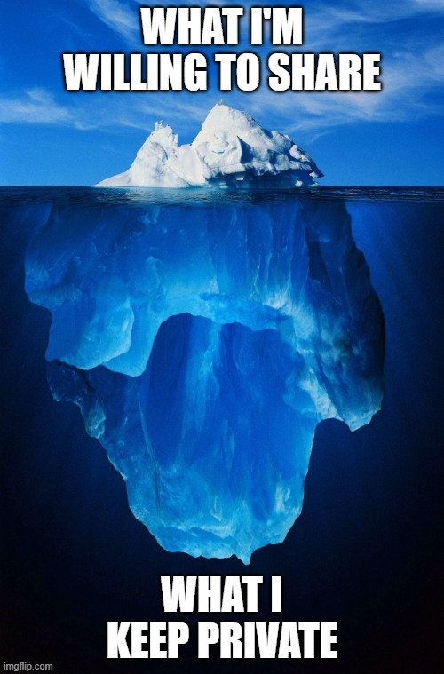My personal iceberg | image tagged in iceberg,private,secrets | made w/ Imgflip meme maker