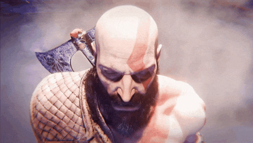 Kratos smirking Blank Meme Template