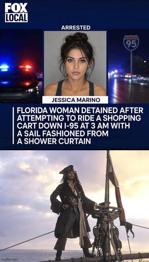 Only in Florida | image tagged in img_5948 jpeg,jack sparrow boat,florida,shopping cart,sailing | made w/ Imgflip meme maker