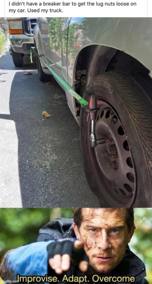 Truck | image tagged in improvise adapt overcome,memes,truck,trucks,car,cars | made w/ Imgflip meme maker