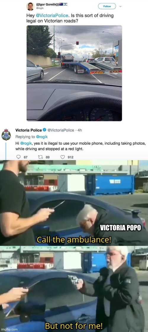 Police Win | Victoria Popo | image tagged in img_5944 jpeg,call an ambulance but not for me,police,driving,phone,illegal | made w/ Imgflip meme maker