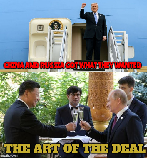The Art of the Deal Again | China and Russia got what they wanted; The Art of the Deal | image tagged in the art of the deal again | made w/ Imgflip meme maker