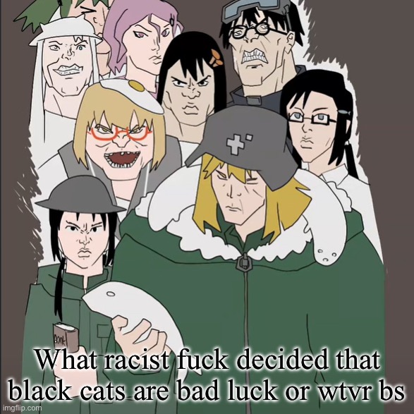 Yuuri holding a fish | What racist fuck decided that black cats are bad luck or wtvr bs | image tagged in yuuri holding a fish | made w/ Imgflip meme maker