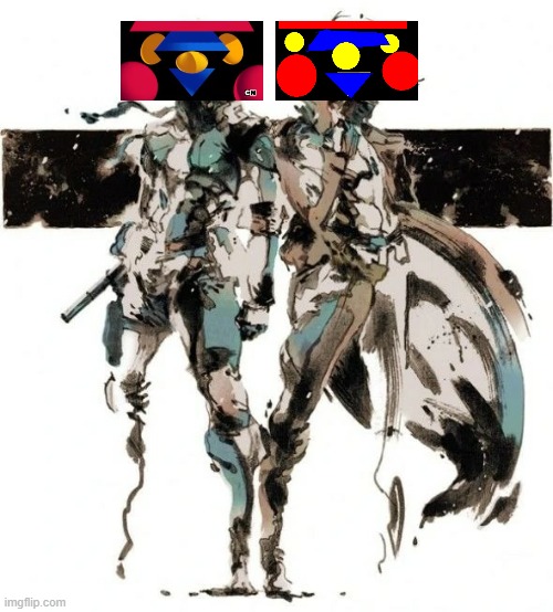 Spot the difference | image tagged in metal gear solid the twin snakes liquid and solid snake artwork | made w/ Imgflip meme maker