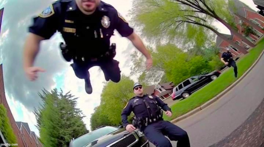 Cop Flying | image tagged in cop flying | made w/ Imgflip meme maker