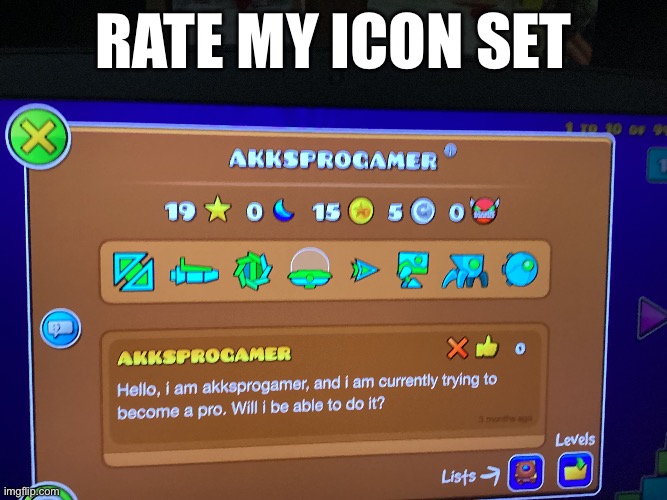 Rate my icon set | image tagged in geometry dash | made w/ Imgflip meme maker