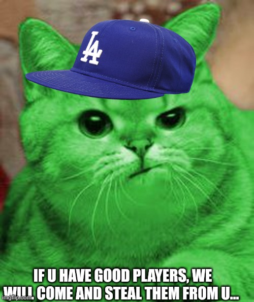 If u have good players, we will come and steal them from u... | image tagged in raycat annoyed | made w/ Imgflip meme maker