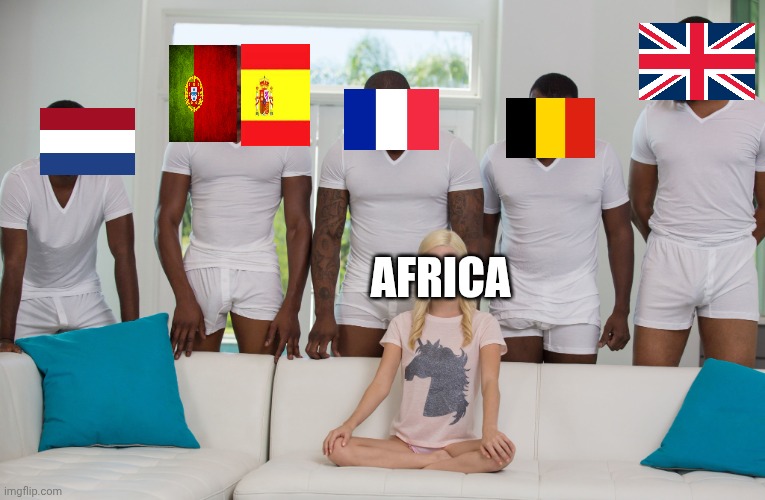 5 black guys and blonde | Africa | image tagged in 5 black guys and blonde | made w/ Imgflip meme maker
