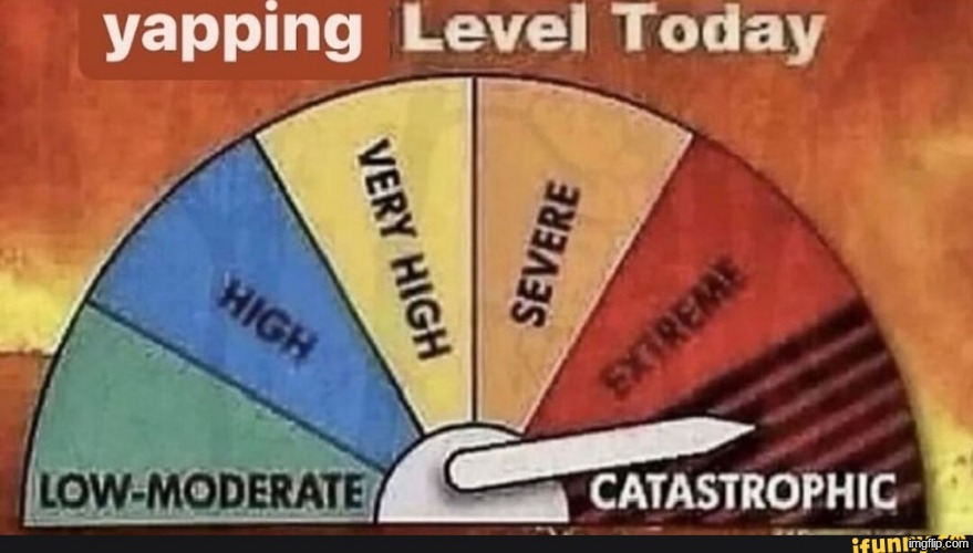 Stupid complaint that shouldn't be posted at all that are yet still posted and ignored by smart people. (#2) | image tagged in yapping level today | made w/ Imgflip meme maker