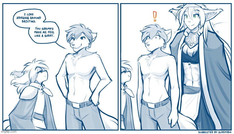 "there's always a bigger fish" - Qui-Gon, 1999 (art by thomas fischbach | image tagged in adelaide,madylen,zen,twokinds,furry | made w/ Imgflip meme maker
