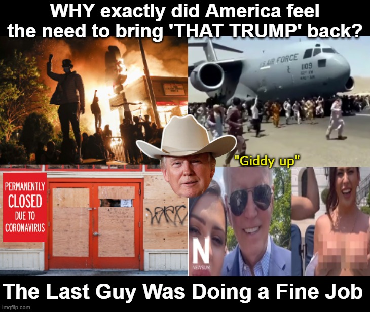 They'd rather destroy the USA than Iran | WHY exactly did America feel the need to bring 'THAT TRUMP' back? "Giddy up"; The Last Guy Was Doing a Fine Job | image tagged in autopen accomplishments giddyup meme | made w/ Imgflip meme maker