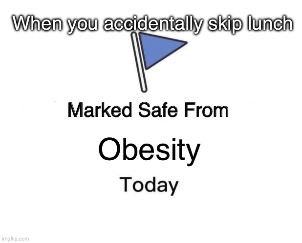 When you accidentally skip lunch | When you accidentally skip lunch; Obesity | image tagged in memes,marked safe from | made w/ Imgflip meme maker