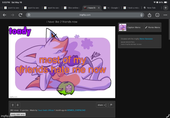 Guys I think toady quit IMGflip | image tagged in img_1866 png | made w/ Imgflip meme maker