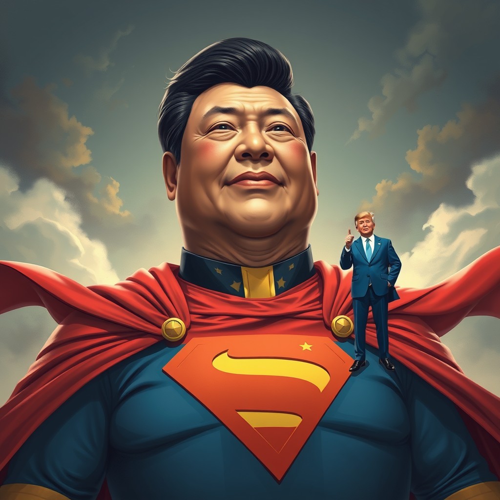 Trump claims victory over Xi and China. Superman Blank Meme Template