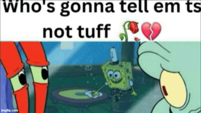 image tagged in mr krabs who gonna tell bro ts ain't tuff | made w/ Imgflip meme maker