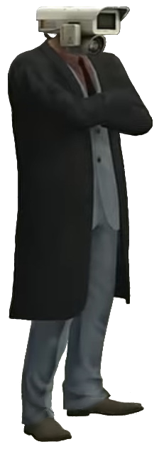 Blue Suited Cameraman Blank Meme Template